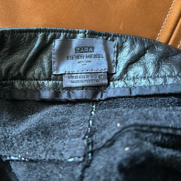 Steven Meisel X ZARA woman’s Black 100% leather shorts Size Small US 6. NWT. - Picture 8 of 9